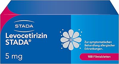 Levocetirizin STADA 5 mg, zur Behandlung von Symptomen bei allergischen Erkrankungen wie chronischer Nesselsucht, chronischem allergischem Schnupfen und Heuschnupfen, 100 Stk