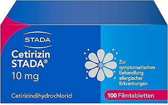 Cetirizin STADA 10 mg; schnell & zuverlässig bei Allergie; zur symptomatischen Behandlung allergischer Erkrankungen wie Heuschnupfen; lindert allergische Nasen- und Augensymptome, 100 Stück